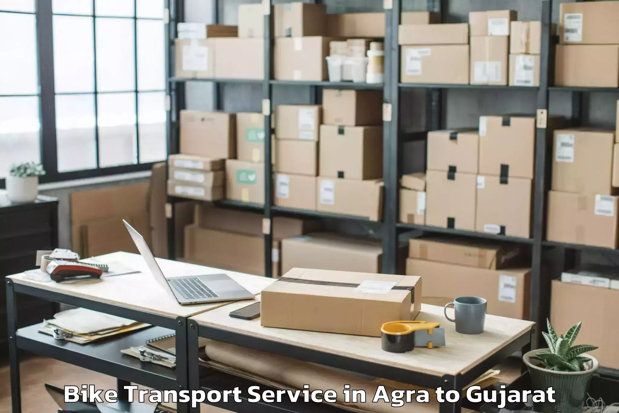 Professional Agra to Chhota Udaipur Bike Transport